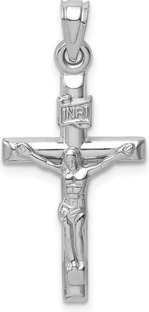 Diamond2Deal 14k White Gold Hollow Crucifix Pendant