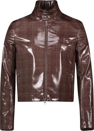 Courr&egrave;ges Vinyl Geruite Iconische Jas Bruin - Heren - Zomerjassen - Bruin - S - Leer - Jassen