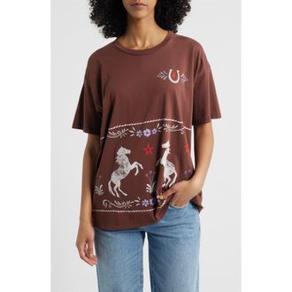 Daydreamer Prairie Horse Cotton Graphic T-Shirt in Nutmeg at Nordstrom, Size X-Large