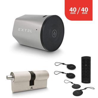 EXTEL Kit Cerradura Conectada Extel Lock + Cilindro 40/40 Mm + Teclado Inal&aacute;mbrico + 2 Tarjetas Adicionales