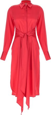 Le Twins Fuchsia Silk Long Womens Dress