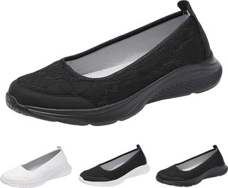 Generic Slip on Shoes Women Wide Fit Memory Foam Trainers Ladies Slip on Lightweight Mary Jane Shoes Comfortable Nursing Wedge Sneakers Non Slip Wide Fit Runn