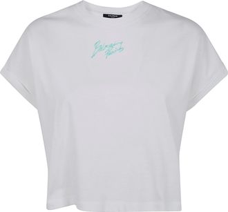 Balmain Short Sleeves Balmain Paris Cropped T-Shirt