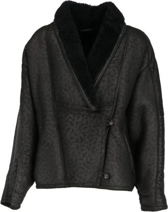 A.N.G.E.L.O. Vintage Cult 1980s pre-owned shearling-trim jacket - women - Sheep Skin/Shearling/Sheepskin - 42 - Black