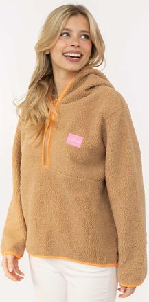 Zwillingsherz Hoodie ZWILLINGSHERZ Zwillingsherz, Damen, Gr. XL, taupe, Obermaterial: 100% Polyester, Sweatshirts Hoodie, kuschelig, praktischer Zipper, Kontrastdet