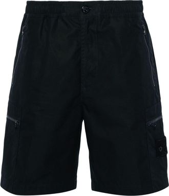 Stone Island Compass-motif shorts - men - Cotton - 32 - Blue