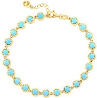 Effy 14K Gold Plated Sterling Silver Turquoise Bracelet in Blue at Nordstrom Rack, Size 7