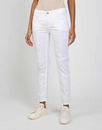 Gang 5-Pocket-Hose GANG 94AMELIE CROPPED, Damen, Gr. 26, N-Gr, wei&szlig;, Web, Obermaterial: 97% Baumwolle, 3% Elasthan, unifarben, kn&ouml;chelfrei, Hosen 5-Pocket-