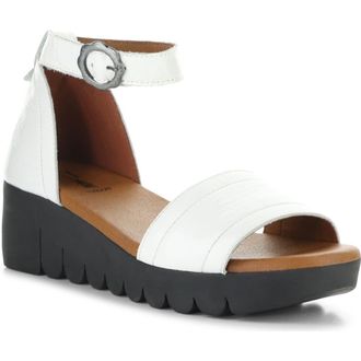 FLY London Voik Ankle Strap Platform Wedge Sandal in White at Nordstrom, Size 10-10.5Us