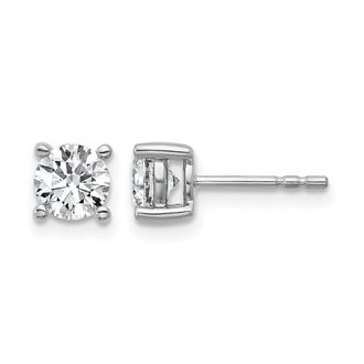 Diamond2Deal 14k Yellow Gold 1 ct Round Lab Grown Diamond Stud Earrings VS Clarity, G-H Color