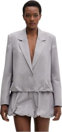Isabelle Blanche Bubble-hem Blazer - Dames - Blazers - Grijs - L - Polyester - Jassen