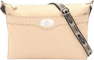 Fendi Pre-owned Selleria Leren Schoudertas - Dames - Vintage Schoudertas - Beige - ONE Size - Leer - Vintage