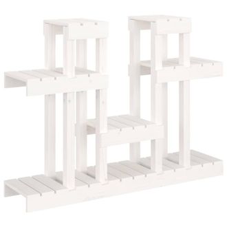 Berkfield Home Plant Stand White 104.5x25x77.5 cm Solid Wood Pine