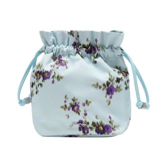 Ganni Bucket Bags, female, Multicolor, Size: ONE SIZE Pouch in Printed Nylon