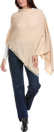 Amicale Cashmere Fringe Jersey Asymmetrical Cashmere Poncho