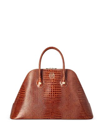 Philipp Plein Borsa a mano Majestic grande effetto coccodrillo - Marrone