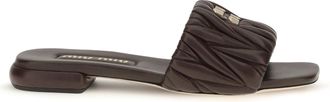 Miu Miu Womens Sandals Matelass&eacute; Nappa Leather Radica Calf