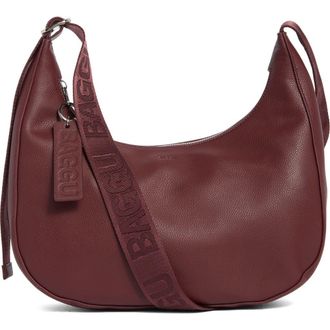 Baggu Medium Recycled Leather Crescent Shoulder Bag in Mahogany at Nordstrom Rack