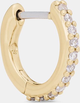 Kate Spade New York Womens Brilliant Statements Pav&eacute; Mini Huggie Earrings in Neutral