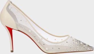 Christian Louboutin 80mm Miss Z Degrastra Embellished Mesh Pumps