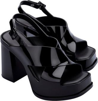 Melissa Dance Slingback Platform Sandal in Black at Nordstrom, Size 10