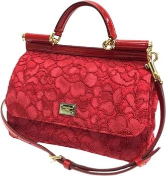 Dolce & Gabbana Pre-owned Schoudertas - Dames - Vintage Handtas - Rood - ONE Size - Katoen - Vintage