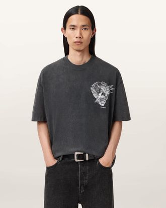 AllSaints Mysteries Oversized Graphic T-Shirt