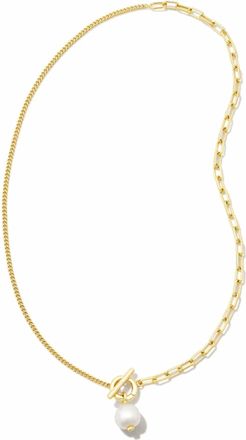 Kendra Scott Womens Leighton Convertible Pearl Chain Necklace In Gold