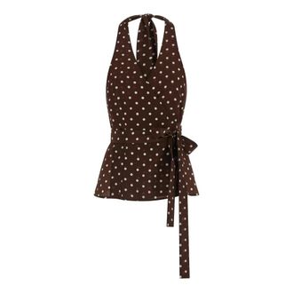 P.A.R.O.S.H. Sbillo Silk Top - Dames - Tops zonder mouwen - Bruin - XS - Tops