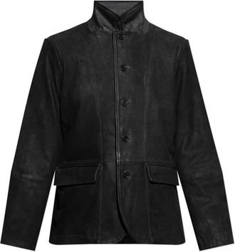 AllSaints Jassen, Heren, Zwart, XL, Leer, Jas Survey