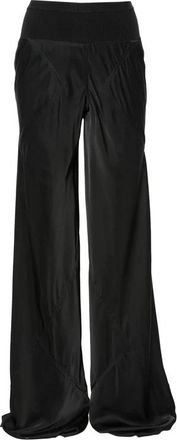 Rick Owens Wijde broek - Dames - Wijde Broeken - Zwart - S - Satijn - Broeken