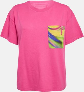 Emporio Armani Pink Mesh Pocket Detail Cotton T-Shirt
