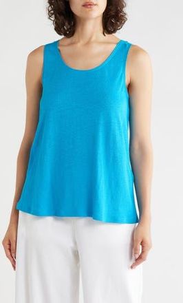 Eileen Fisher Organic Linen Tank in Ocean Blue at Nordstrom Rack, Size X-Large