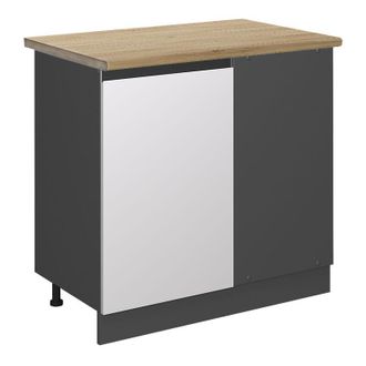 Vicco Mobile ad angolo cucina R-Line, Bianco, 86 cm, pl Rovere
