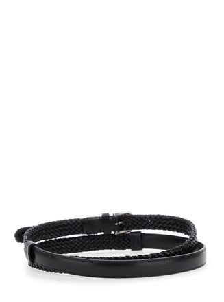Dolce & Gabbana Mens Black Leather Belt With Buckle Closure Calf