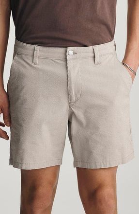 Mavi Nate Flat Front Seersucker Shorts in Sand Seersucker at Nordstrom, Size 31