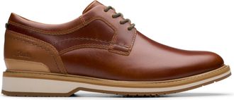 Clarks Mens Monahan Plain, Mahogany Combi Leather, 11.5 Wide