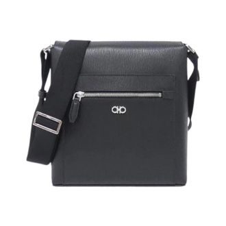 Ferragamo Pre-owned Leren Schoudertas - Heren - Pre-owned - Zwart - Maat: ONE Size Leer