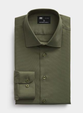 Le 31 Mens Solid wrinkle-free Dobby shirt Modern fit