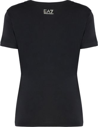 Emporio Armani Womens Viscose Crew-Neck T-Shirt Black Elastane T-Shirts & Jerseys