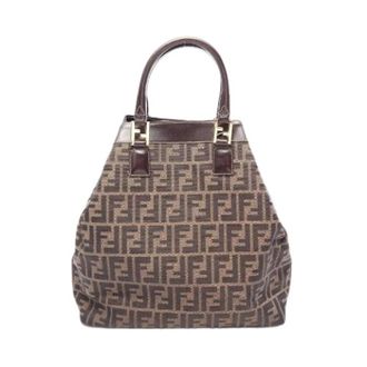 Fendi Pre-owned Zucca Canvas Leather Tote Bag - Dames - Vintage Handtas - Bruin - ONE Size - Leer - Vintage