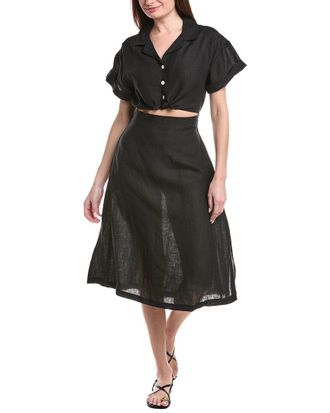 Vitamin A Playa Cut Out Linen Midi Dress