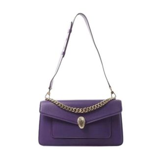 Bulgari Pre-owned Serpenti Forever Medium Shoulder Bag - Dames - Pre-owned - Paars - Maat: ONE Size Leer