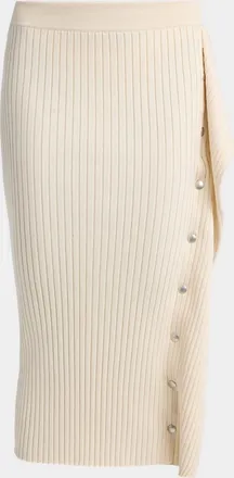 Stella McCartney Rib-Knit Cotton Midi Skirt