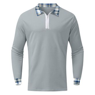 Generic Mens Long Sleeve Polo Shirts Adult Casual Breathable Work Polo for Men UK Designer Collared Tshirts England Rugby Tennis Shirts Western Clothes with P