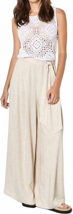 Apricot Wide Leg Linen Trousers In Stone