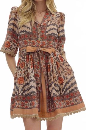 Entro Fall Botanic Dress In Charcoal