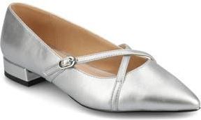 Journee Collection Camby Pointed Toe Flat in Silver at Nordstrom Rack, Size 8.5