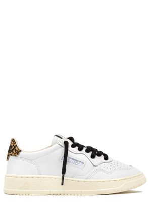 Autry White Medalist Animal-Print Sneakers