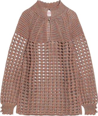 Valentino Garavani Maglia Girocollo Turtleneck Truien - Heren - Coltruien - Bruin - XL - Katoen - Truien & Vesten